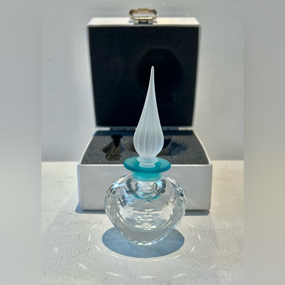 Retired Swarovski Silver Crystal Oriental Flacon empty Perfume Bottle NIB